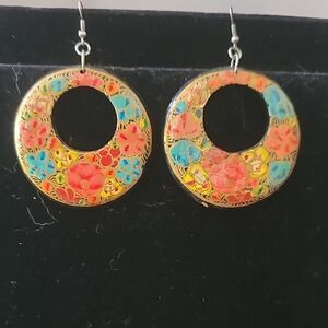 Floral Gold Hoop Earrings